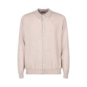 JOHN SMEDLEY Men's Long Sleeve Button-Up Knit Polo Shirt Men GREY Sweaters &